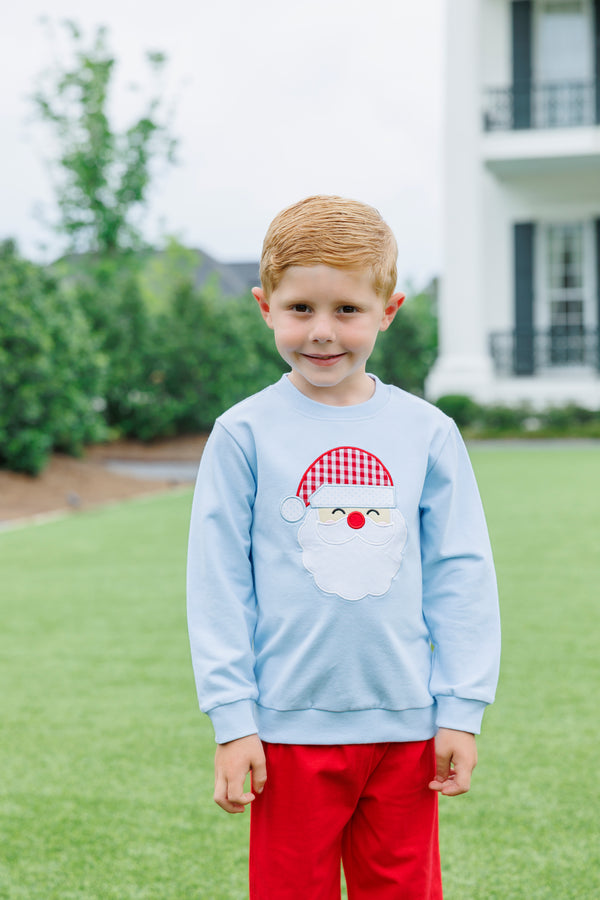 French Terry Pullover- Santa (Light Blue)