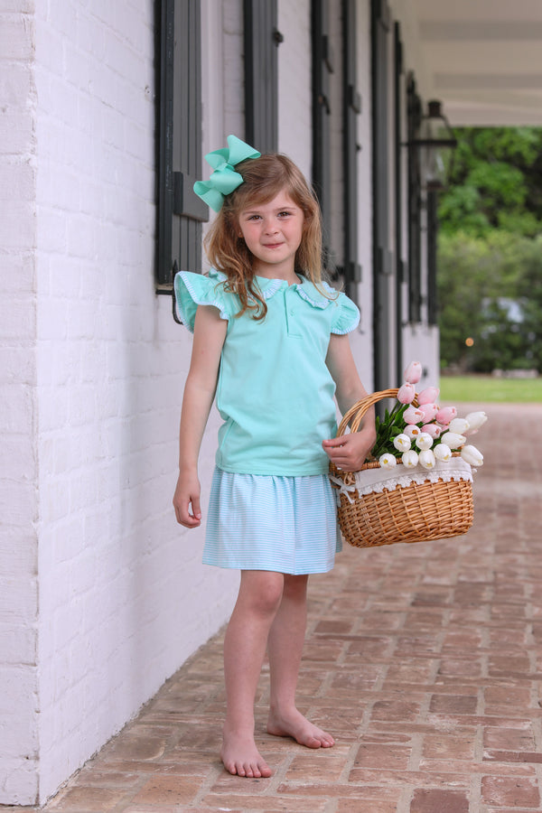 Camilla Skort Set- Mint Stripe