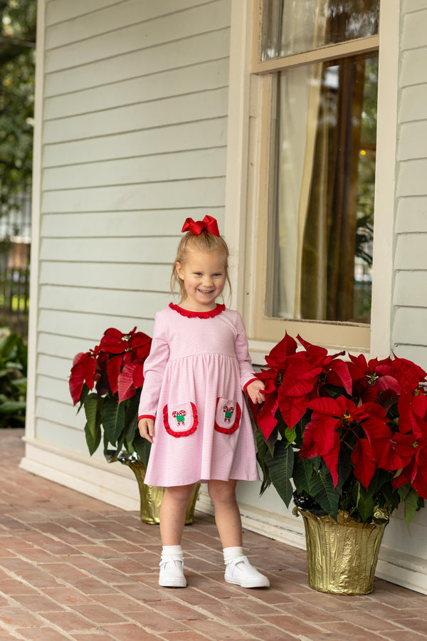 Candy Cane Embroidery Dress