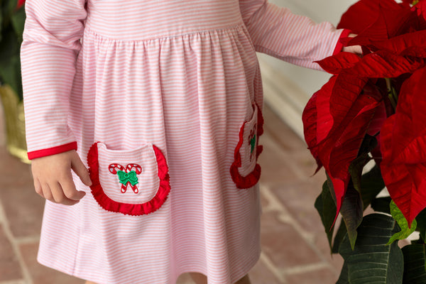 Candy Cane Embroidery Dress