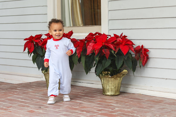 Candy Cane Embroidery Romper