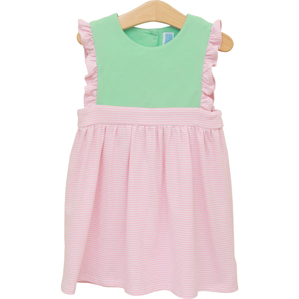 Frances Dress- Light Pink Stripe/Mint