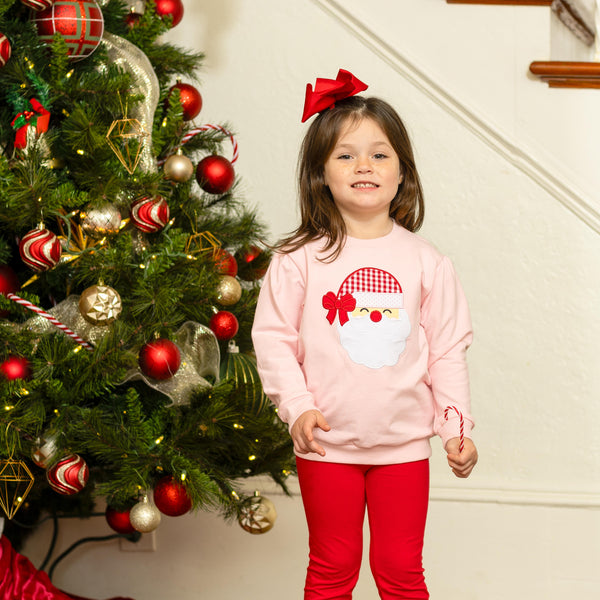 French Terry Pullover- Santa (Light Pink)