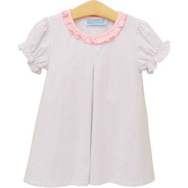 Harriet Dress- Light Pink Bitty Dot