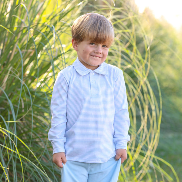 Jackson Polo- Light Blue Stripe