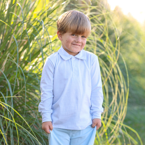 Jackson Polo- Light Blue Stripe