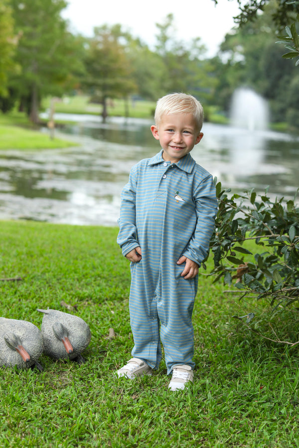 Mallard Embroidery Polo Romper