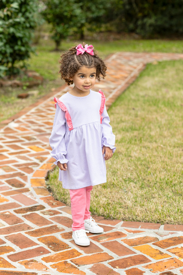 Olivia Pants Set- Lavender Stripe/Pink