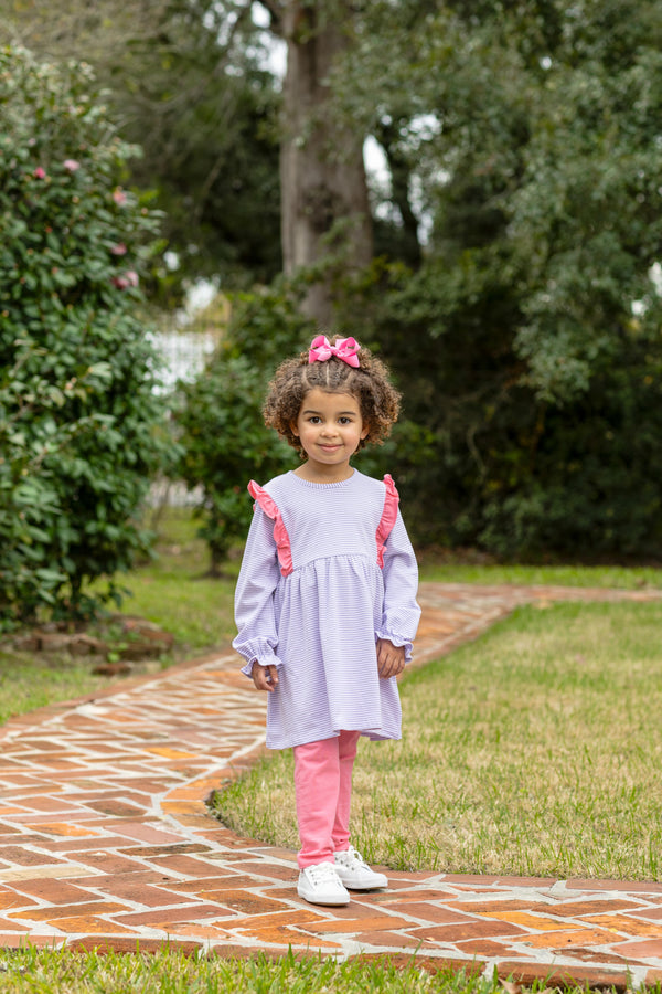 Olivia Pants Set- Lavender Stripe/Pink