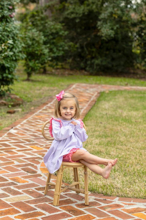 Olivia Bloomer Set- Lavender Stripe/Pink