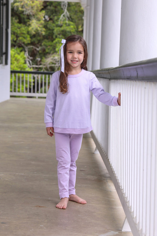 Reagan Top- Lavender Stripe