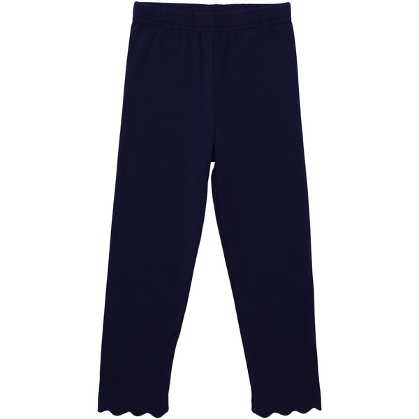 Scalloped Leggings- Navy