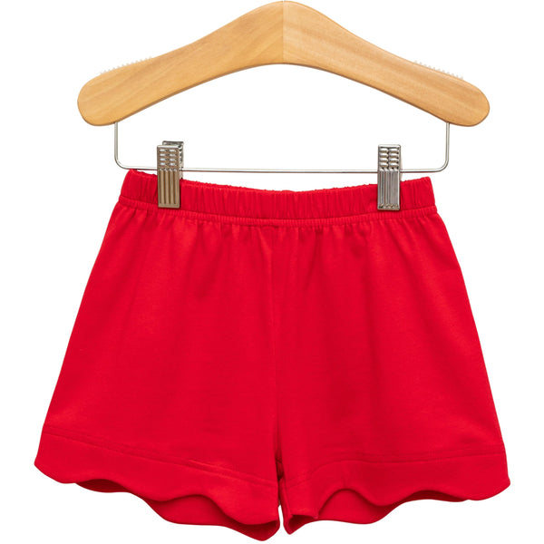 Scalloped Shorts- Red