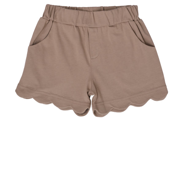 Scalloped Shorts- Khaki