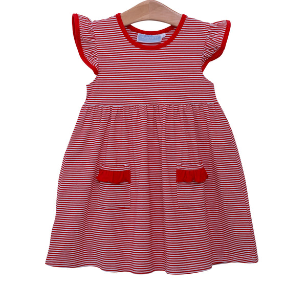 Lucy Dress- Red Stripe