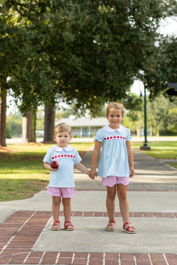 Apple Ribbon Banded Short Set