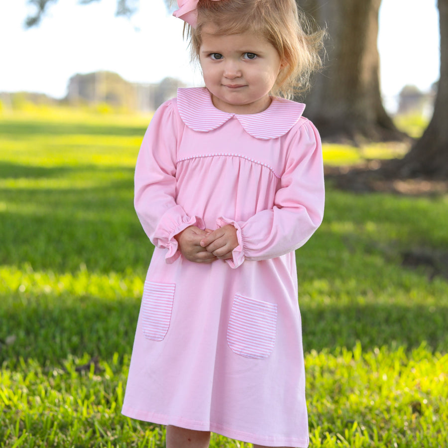 Mint Stripe / Light Pink Penelope Dress by Trotter Street Kids main image 0