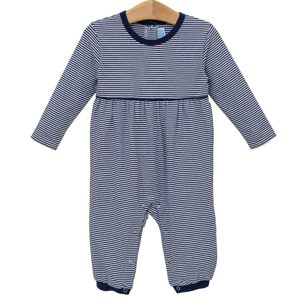 Bennett Romper- Navy Stripe