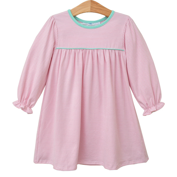 Ellie Dress- Light Pink Stripe/Mint