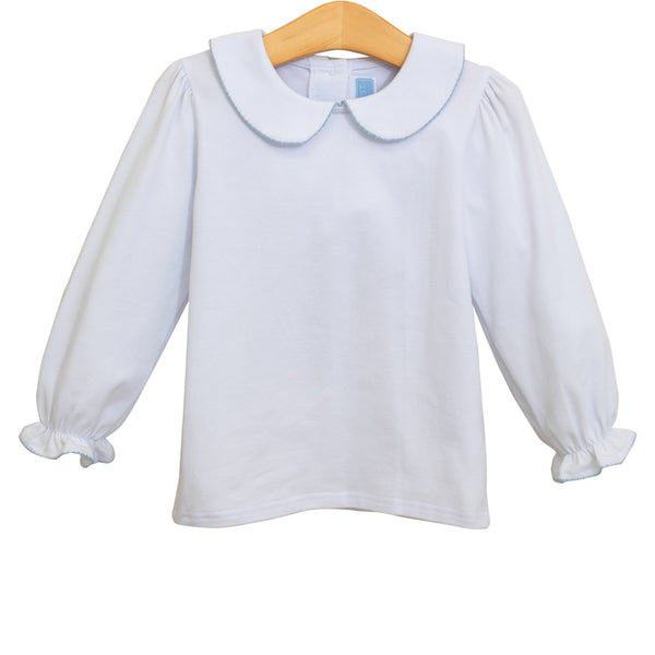 Peter Pan Collar Top- Light Blue