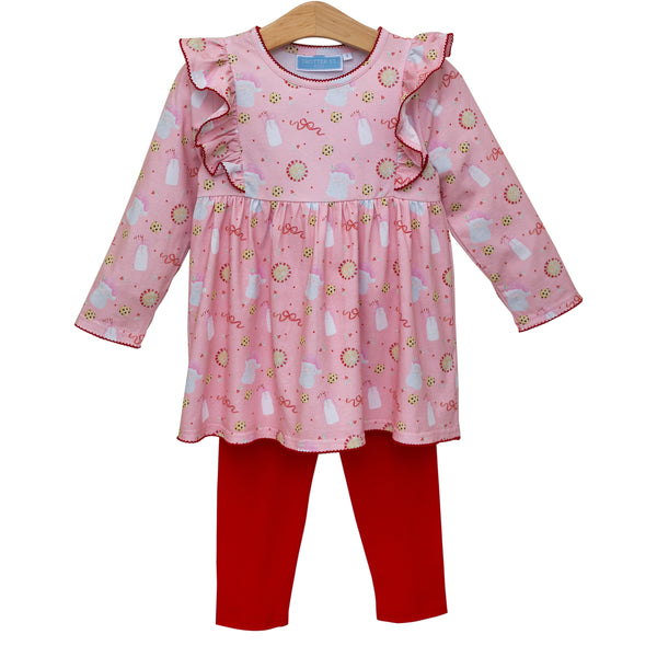 Milk & Cookies Ruffle Pants Set