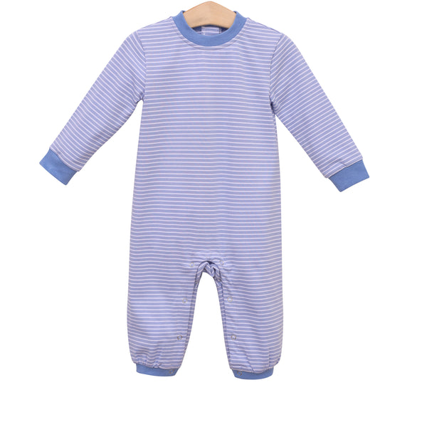 Miller Romper- Steel Blue Stripe