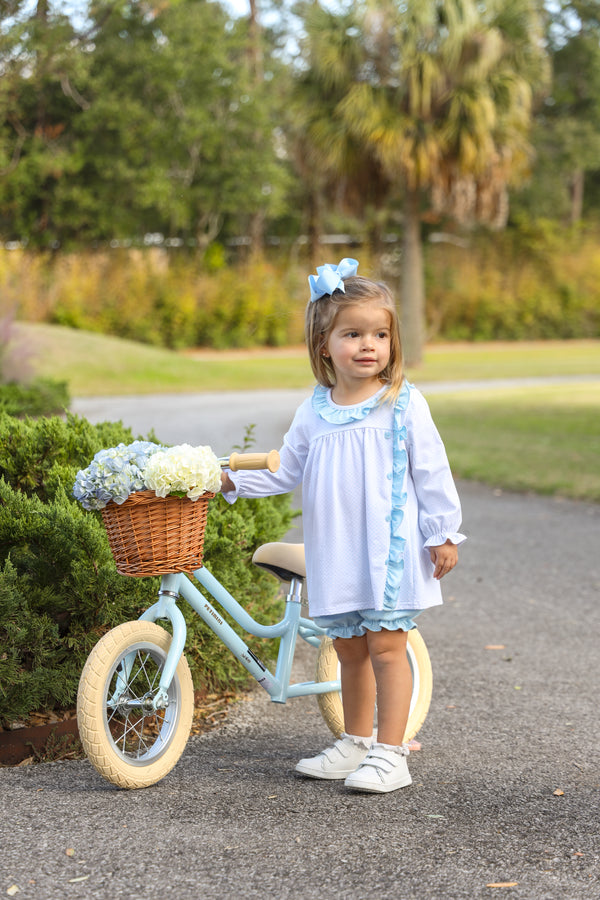 Lucille Bloomer Set- Light Blue Bitty Dot