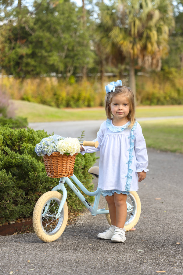 Lucille Bloomer Set- Light Blue Bitty Dot