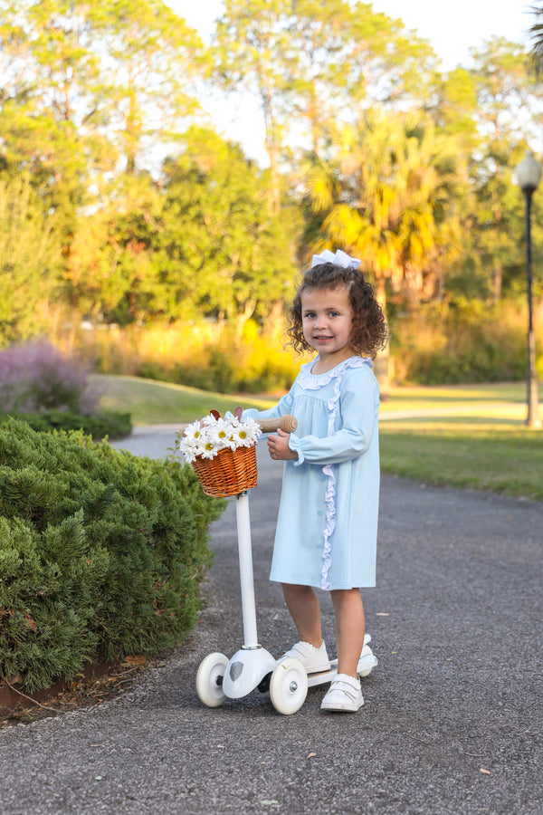 Lucille Dress- Light Blue Bitty Dot