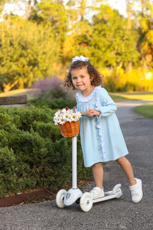 Lucille Dress- Light Blue Bitty Dot