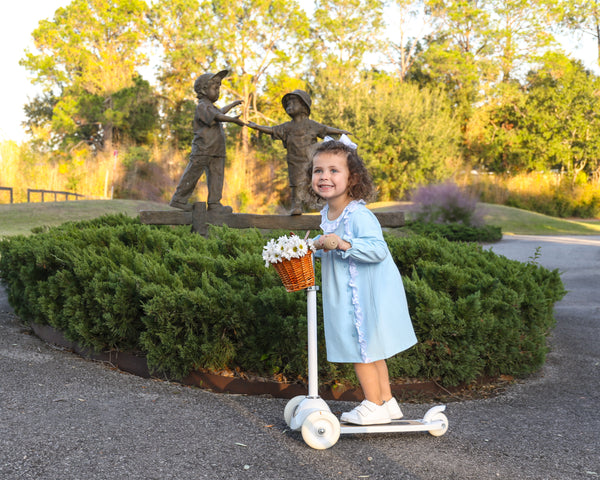 Lucille Dress- Light Blue Bitty Dot