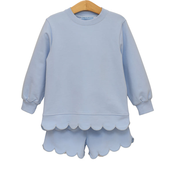 Sophia Scalloped Set- Light Blue