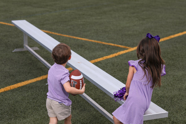 Henry Game Day Polo- Purple Stripe