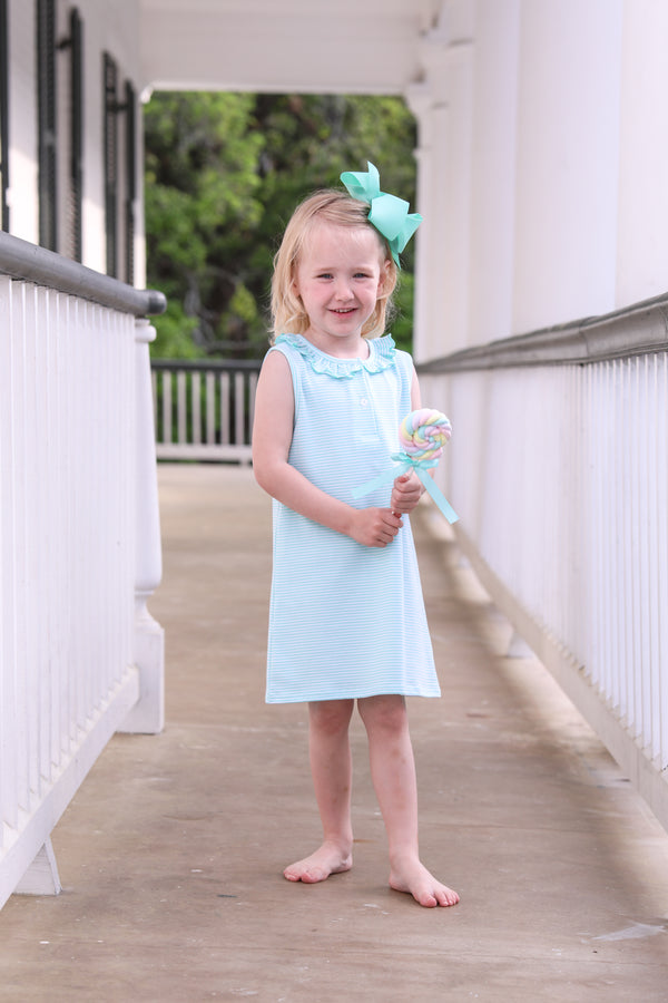 Nora Dress- Mint Stripe