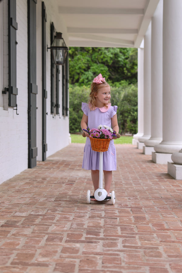Genevieve Dress- Lavender Stripe/Light Pink
