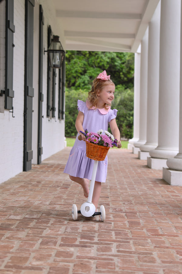 Genevieve Dress- Lavender Stripe/Light Pink