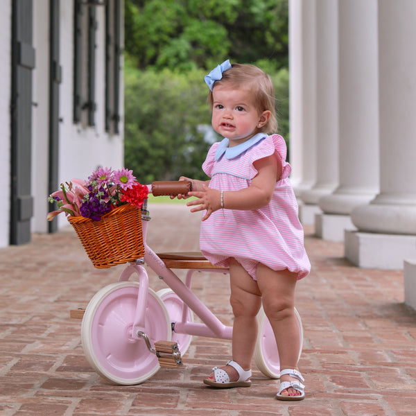 Genevieve Bubble- Light Pink Stripe/Light Blue