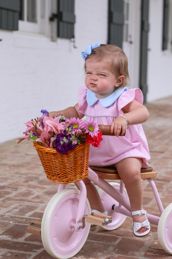 Genevieve Bubble- Light Pink Stripe/Light Blue