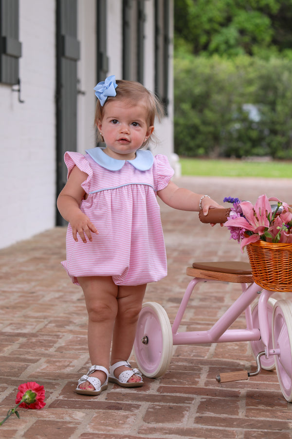 Genevieve Bubble- Light Pink Stripe/Light Blue