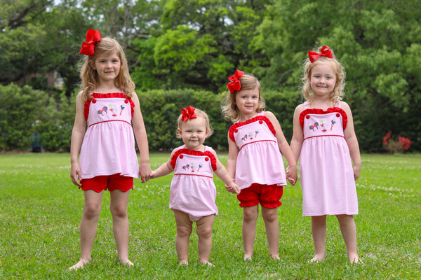 Mouse Embroidery Scalloped Short Set