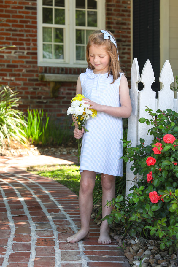 Nora Dress- Light Blue Stripe