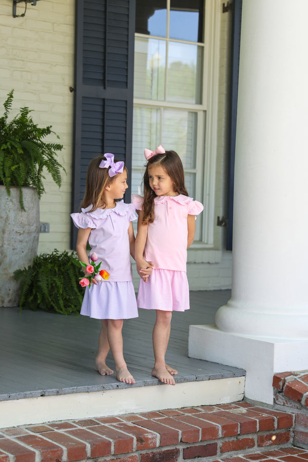Camilla Skort Set- Light Pink Stripe