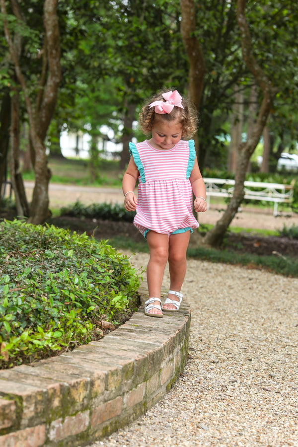 Josie Bubble- Pink Stripe/Teal