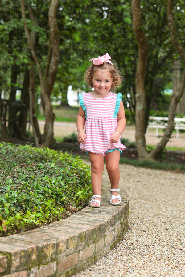 Josie Bubble- Pink Stripe/Teal