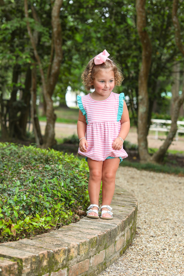 Josie Bubble- Pink Stripe/Teal