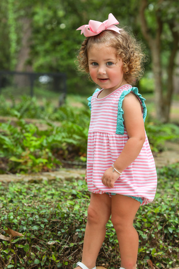 Josie Bubble- Pink Stripe/Teal