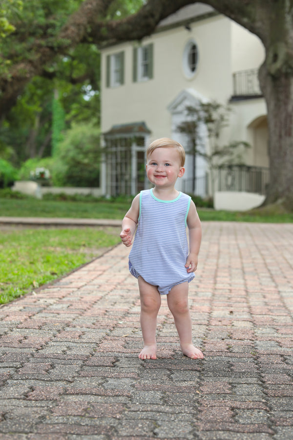 Drew Bubble- Cadet Blue Stripe/Mint