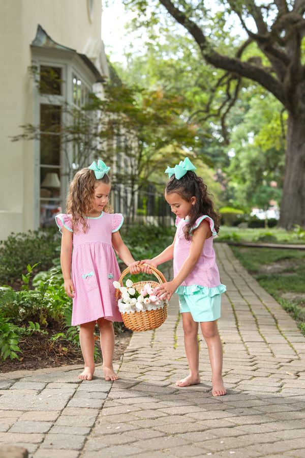 Mary Margaret Short Set- Pink Stripe/Mint