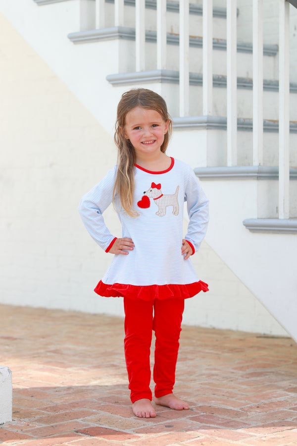 Puppy Love Ruffle Pants Set