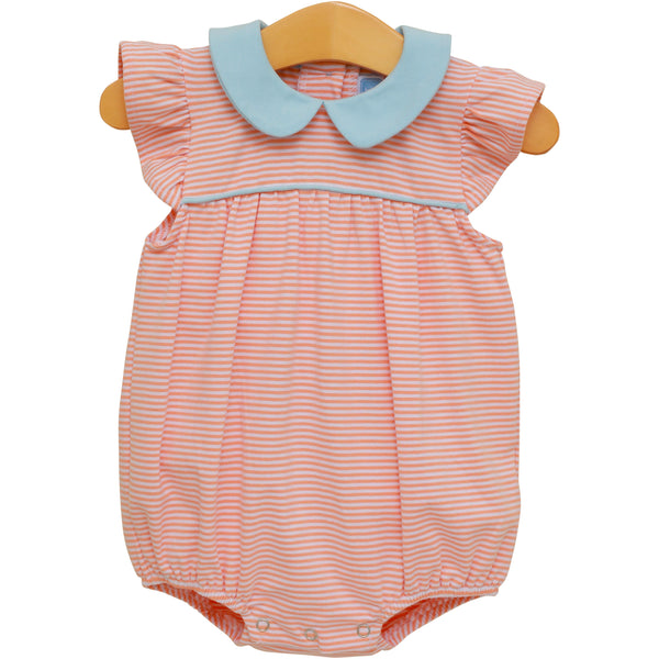 Genevieve Bubble- Coral Stripe/Light Blue
